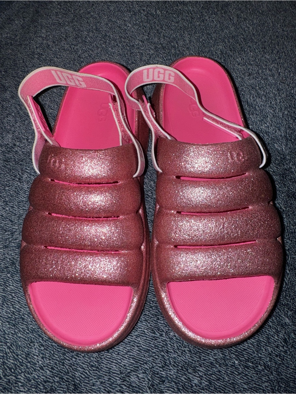 UGG Kids'/women’s Glitter Pink Slide Sandals